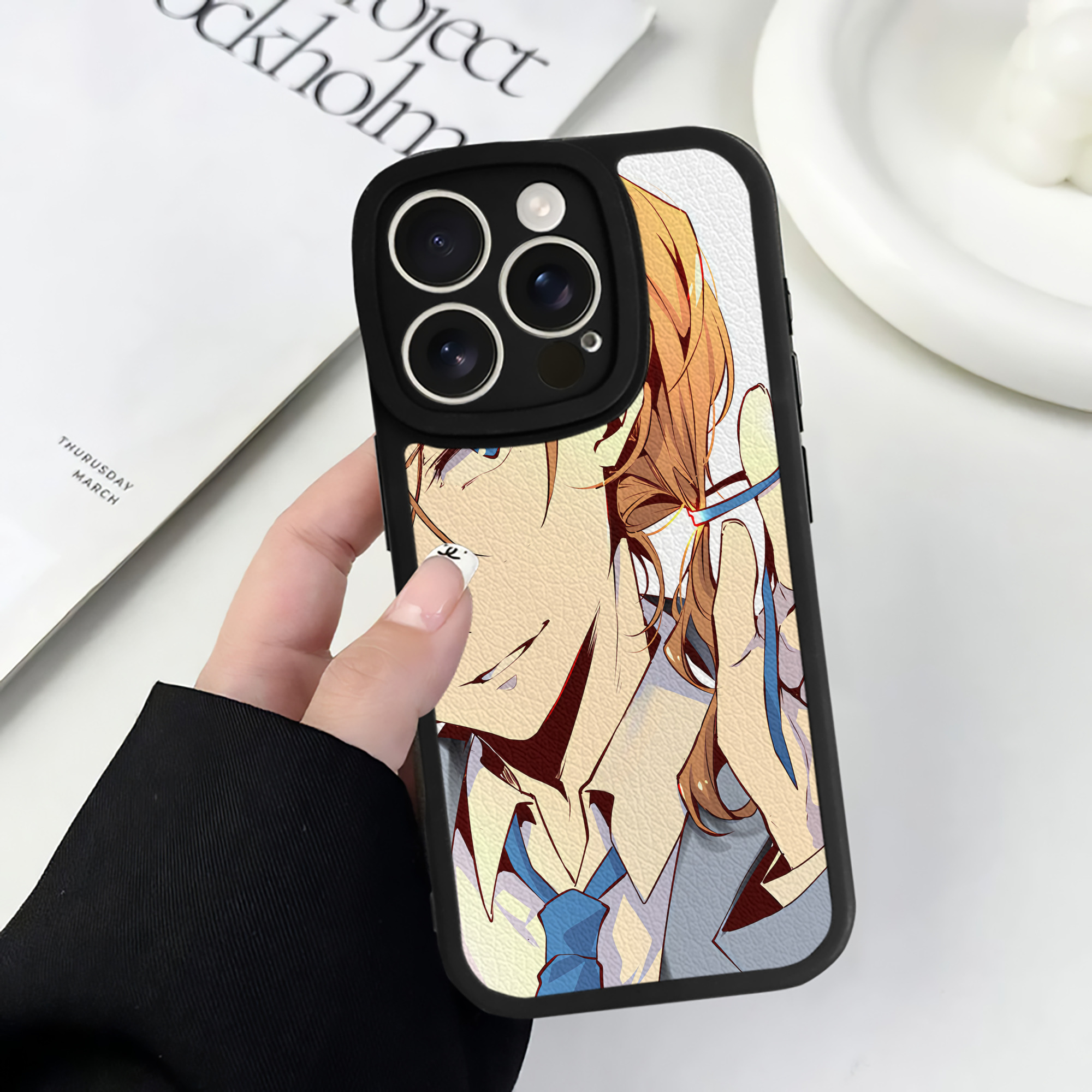 （画像用） 文豪ストレイドッグス Bungo Stray Dogs 【iPhone 16シリーズ対応】シリコンスマホケース（レザー調） 材質：シリコン